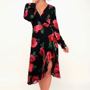 Lulu's Magic Love Floral Print Dress